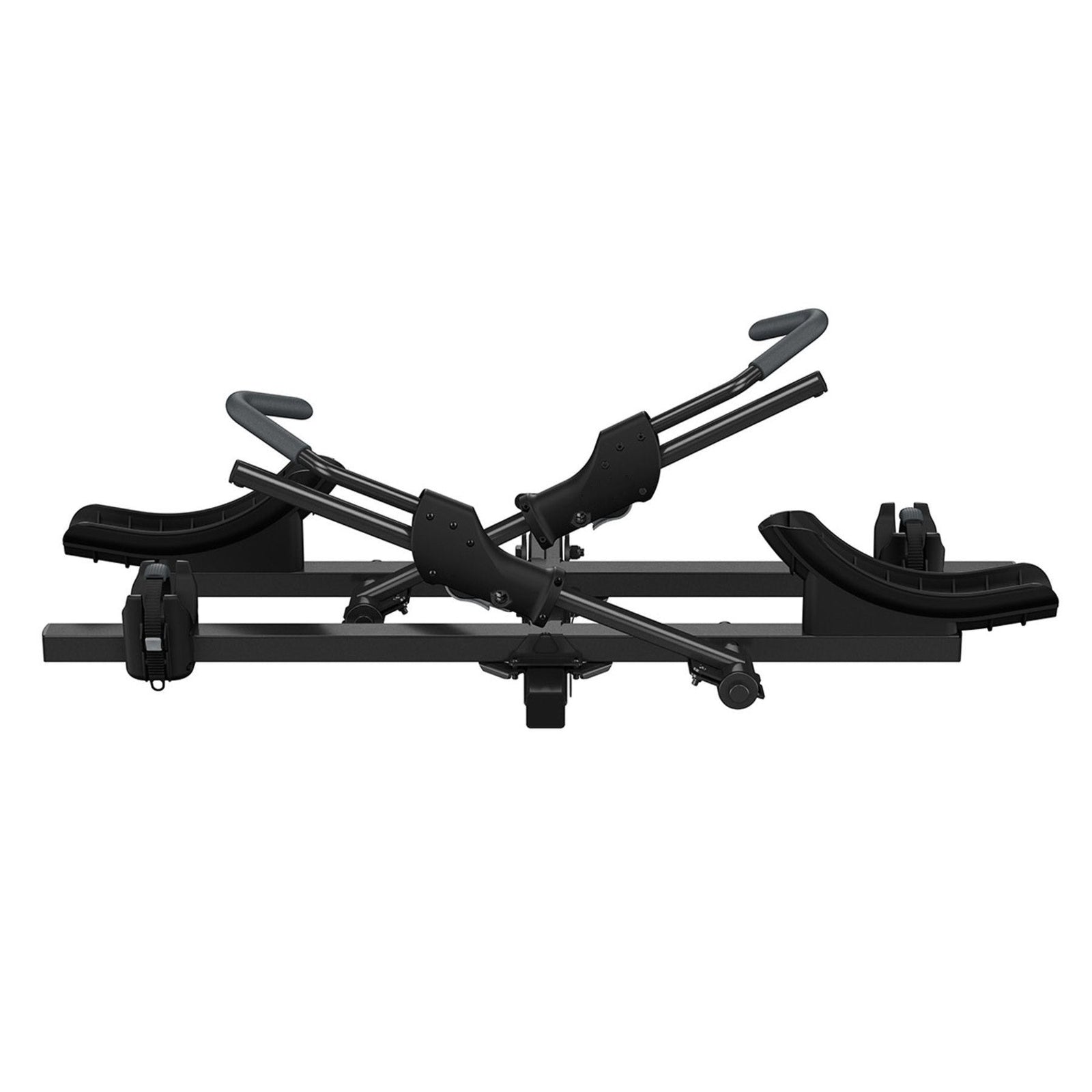 Black bike rack on a white background