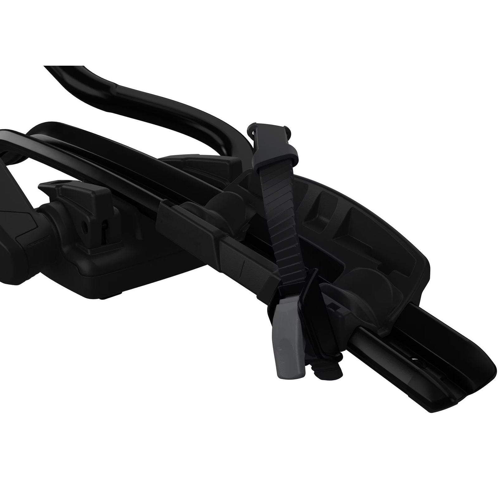 Black bike rack on a white background