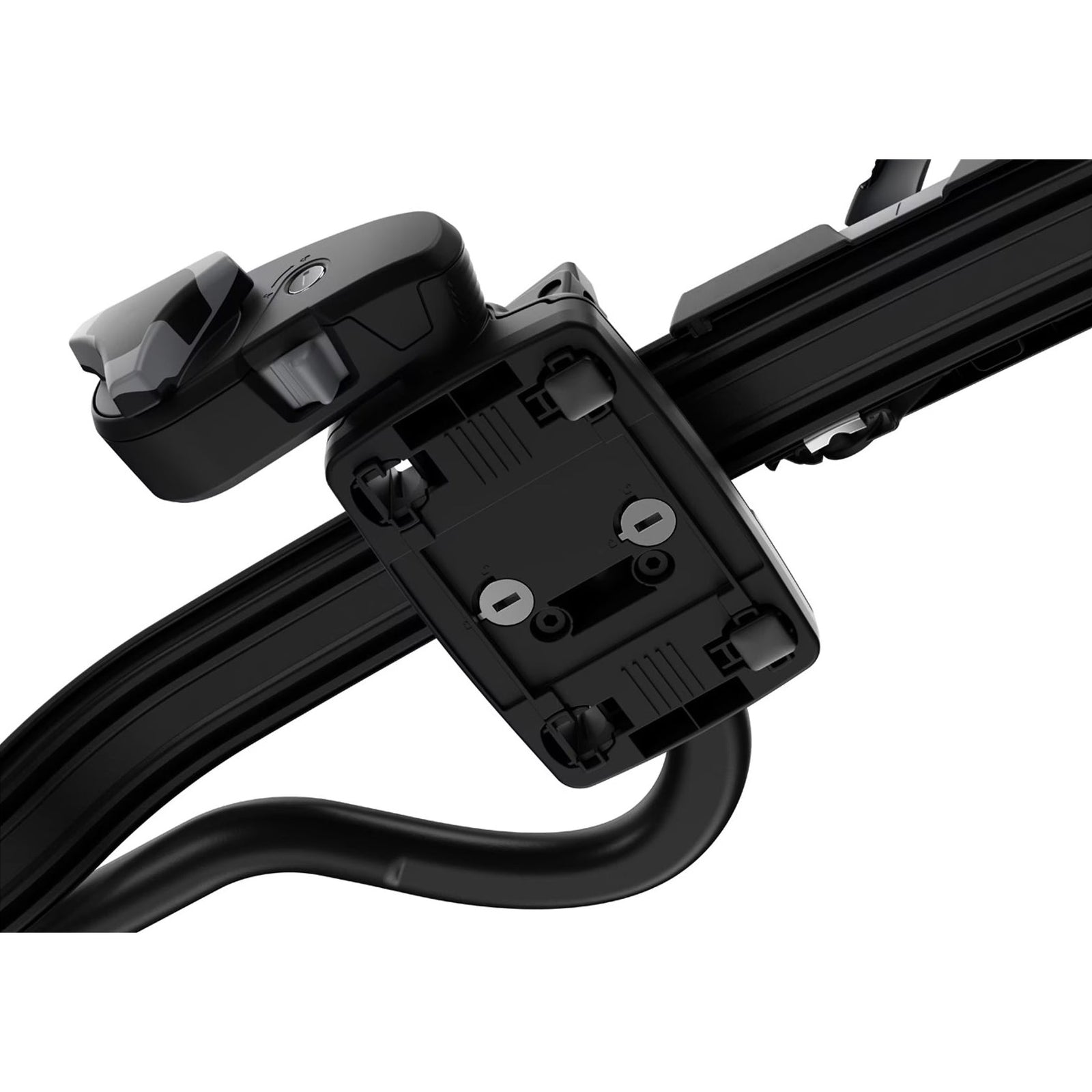 Black bike rack on a white background