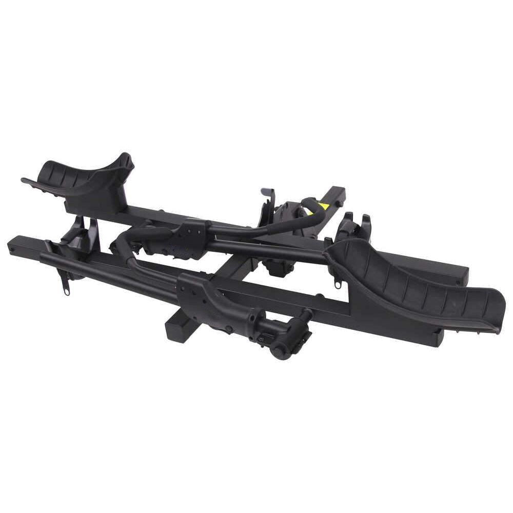 Black bicycle rack on a white background