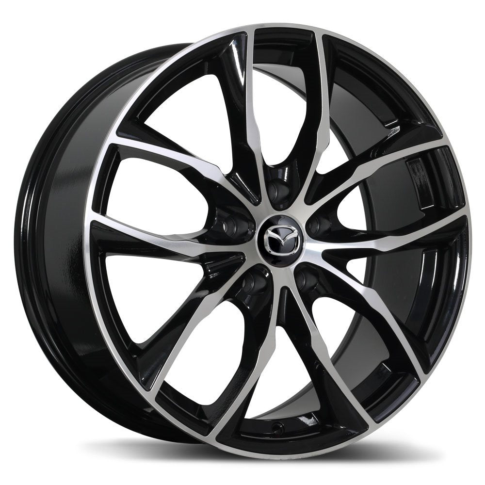 Mazda M011 Alloy Wheel (Gloss Black &amp; Machined Face) - 18"